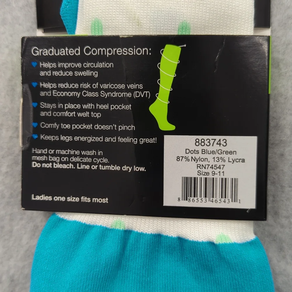 Nurse Mates compression socks 12-14mmHg 9-11 Dots